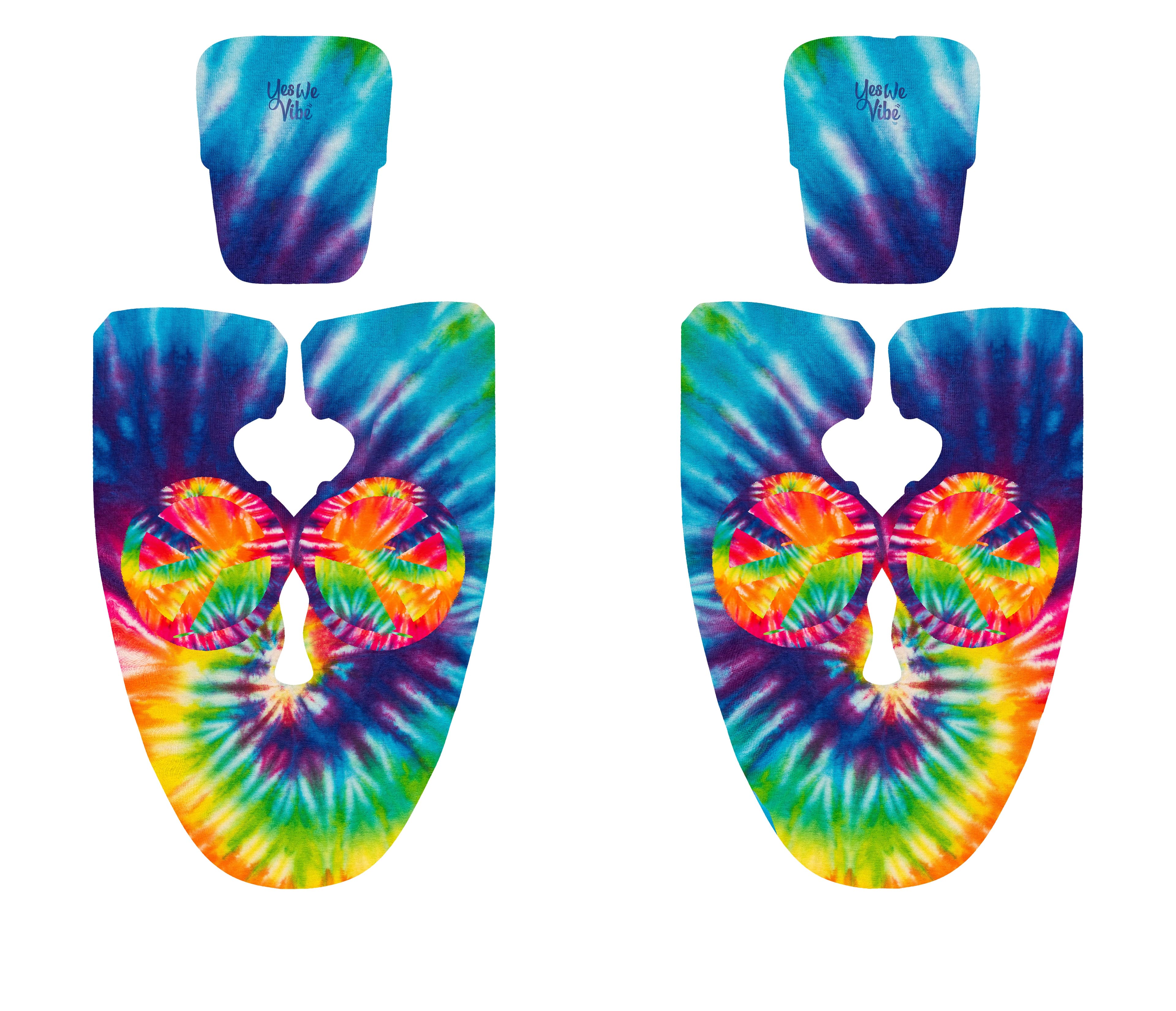Tie-dye design artwork applied to the sneaker template zones